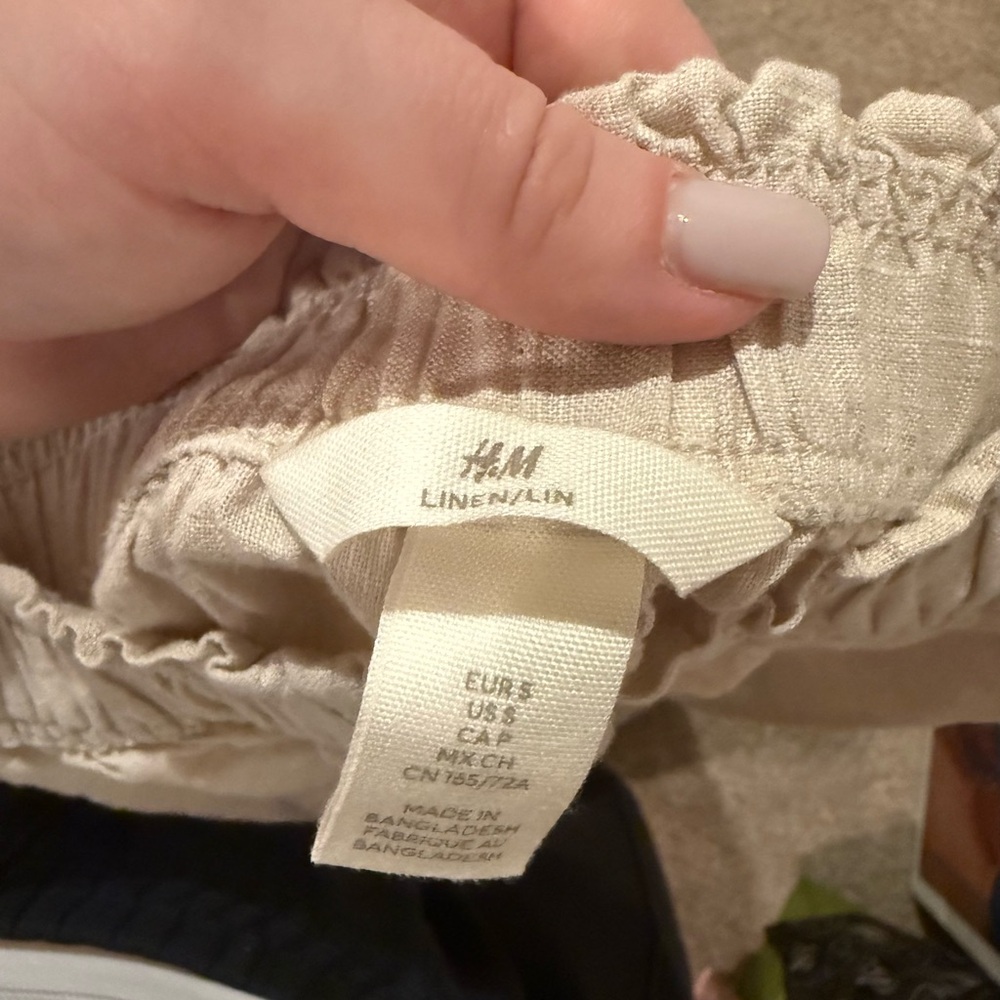 H&M Linen Pants in Beige